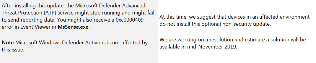 Microsoft рекомендует удалить KB4520062 из-за ошибок